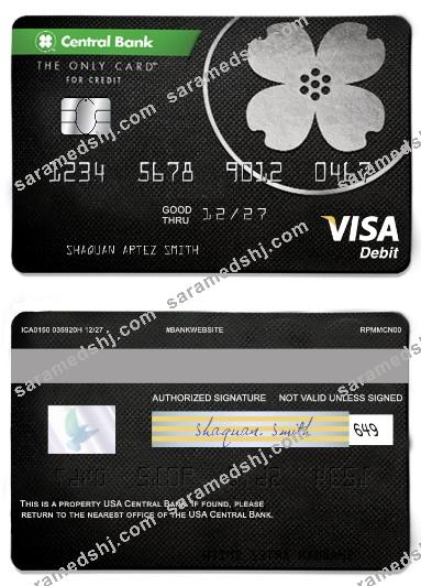 USA Central bank visa card